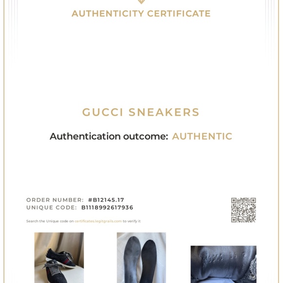 Authenticated Gucci Bambi Web Glitter Stud Black Silver Sneaker Size 36 - Picture 2 of 11